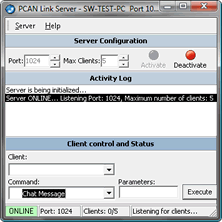 PCAN-Link - Server Dialog